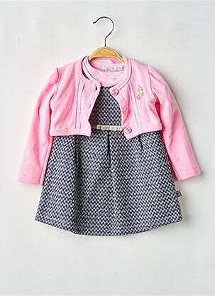 Ensemble robe manches longues rose MAIORISTA fille