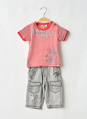 Ensemble pantalon taille élastique rouge MINI POUCE garcon