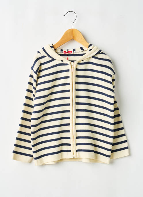 Gilet manches longues col rond beige NICE KIDS garcon