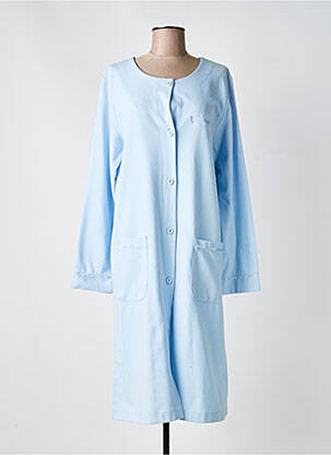 Robe de chambre tissage jersey bleu MASSANA femme