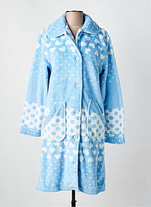 Robe de chambre stretch bleu MASSANA femme