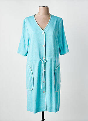Robe de chambre stretch bleu MASSANA femme