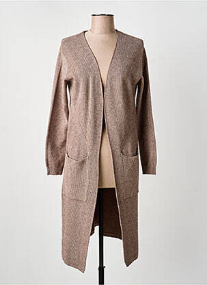 Gilet manches longues stretch marron KALISSON femme