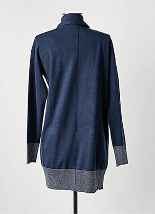 Gilet manches longues col châle bleu CONCEPT K femme