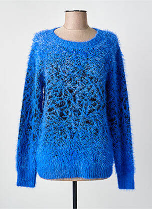 Pull stretch manches longues bleu FRANCE RIVOIRE femme