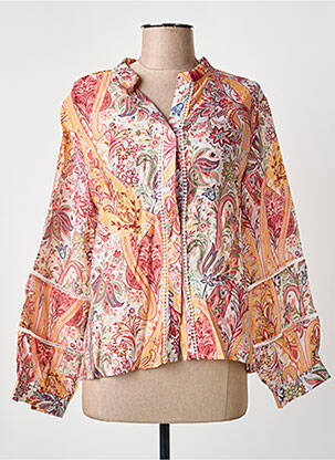 Chemisier imprimé fleurs manches longues orange SEASON femme