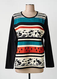 Pull coupe cintrée manches longues noir FRANCE RIVOIRE femme
