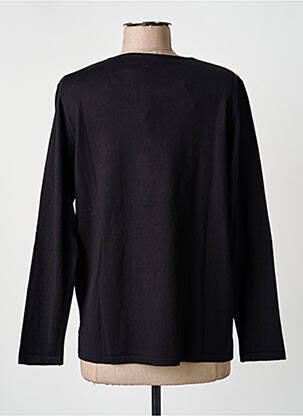Pull coupe cintrée manches longues noir FRANCE RIVOIRE femme