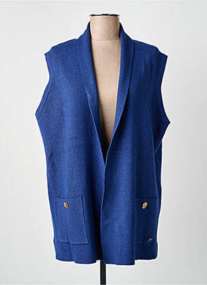 Gilet sans manche poches bleu MCM femme