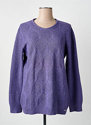 Pull tissage chiné manches longues violet MCM femme