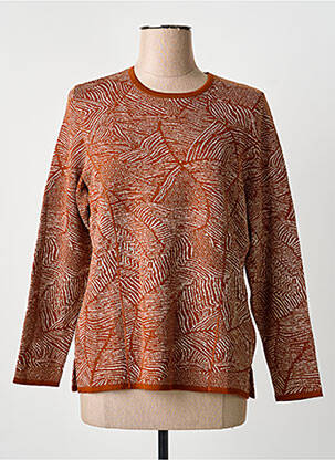 Pull coupe cintrée manches longues marron FRANCE RIVOIRE femme