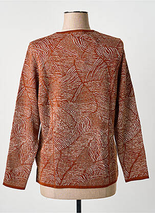 Pull coupe cintrée manches longues marron FRANCE RIVOIRE femme