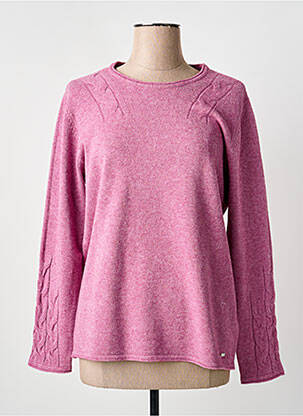 Pull tissage chiné manches longues rose MCM femme