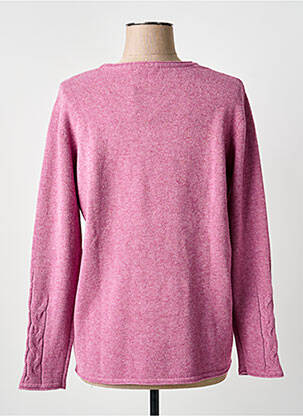 Pull tissage chiné manches longues rose MCM femme