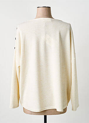 Pull coupe droite manches longues beige HALOGENE femme