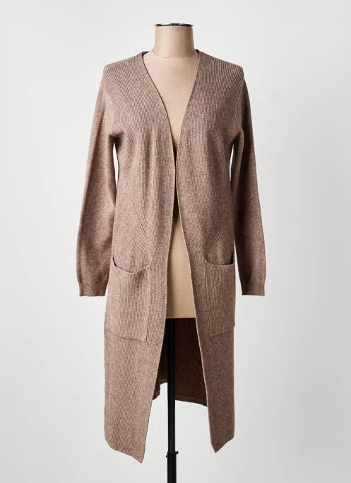 Gilet manches longues stretch marron KALISSON femme