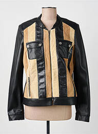 Veste simili cuir epaulette noir MERI & ESCA femme