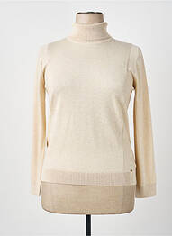 Pull col roulé stretch manches longues beige MCM femme