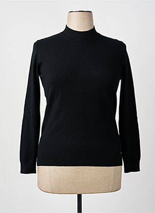 Pull col roulé stretch manches longues noir MCM femme