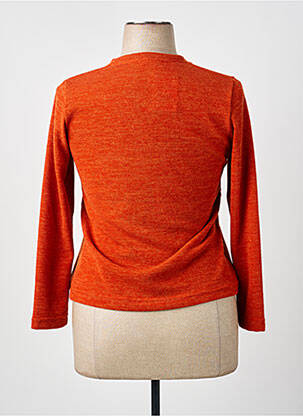 Pull tissage chiné manches longues orange GRIFFON femme