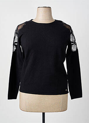 Pull coupe cintrée manches longues noir MCM femme