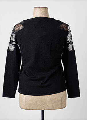 Pull coupe cintrée manches longues noir MCM femme