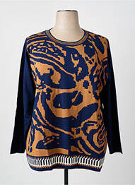 Pull coupe cintrée manches longues bleu FRANCE RIVOIRE femme