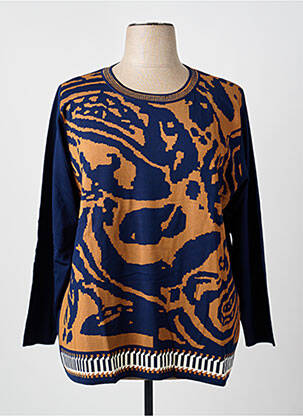 Pull coupe cintrée manches longues bleu FRANCE RIVOIRE femme