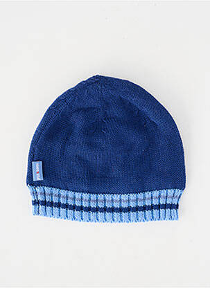 Bonnet maille fine bleu P'TIT BISOU garcon