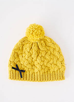 Bonnet maille grosse maille jaune MARESE fille