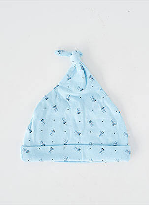 Bonnet maille fine bleu P'TIT BISOU garcon