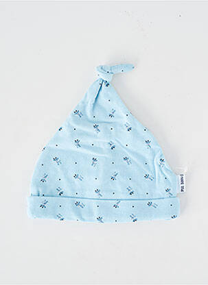 Bonnet maille fine bleu P'TIT BISOU garcon