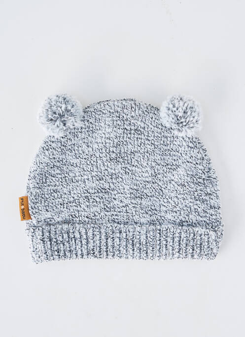 Bonnet maille fine gris P'TIT BISOU garcon