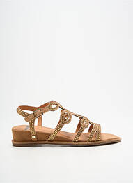 Sandales/nu pieds tissage satiné talon plat jusqu'à 3cm marron MAM'ZELLE femme