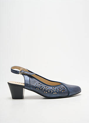 Escarpins cubain talon de 4 à 6cm bleu ARTIKA SOFT femme