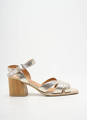 Sandales/nu pieds matière lisse talon de 4 à 6cm or FUGITIVE BY FRANCESCO ROSSI femme