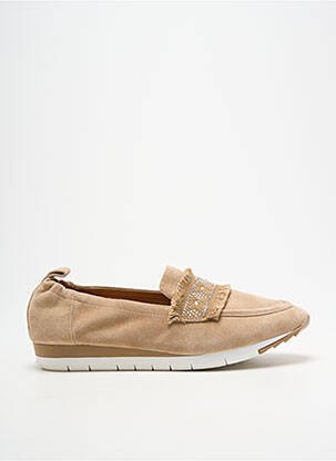 Mocassins bout rond talon plat jusqu'à 3cm beige FUGITIVE BY FRANCESCO ROSSI femme