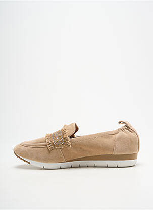 Mocassins bout rond talon plat jusqu'à 3cm beige FUGITIVE BY FRANCESCO ROSSI femme
