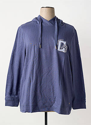 Sweat-shirt à capuche broderie manches longues bleu SHEEGO femme