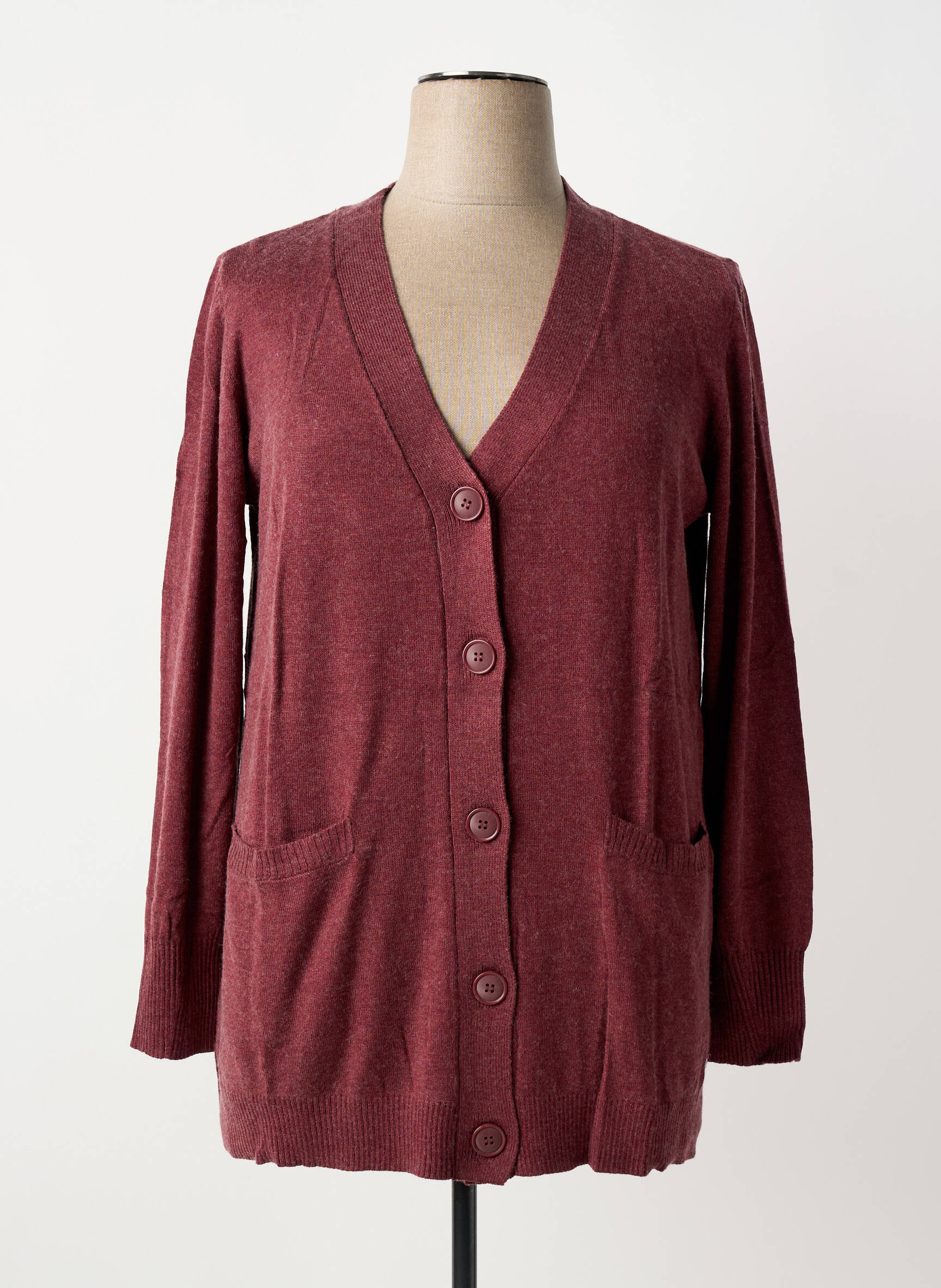 Gilet manches longues fermeture boutonnée sur le devant violet SHEEGO femme