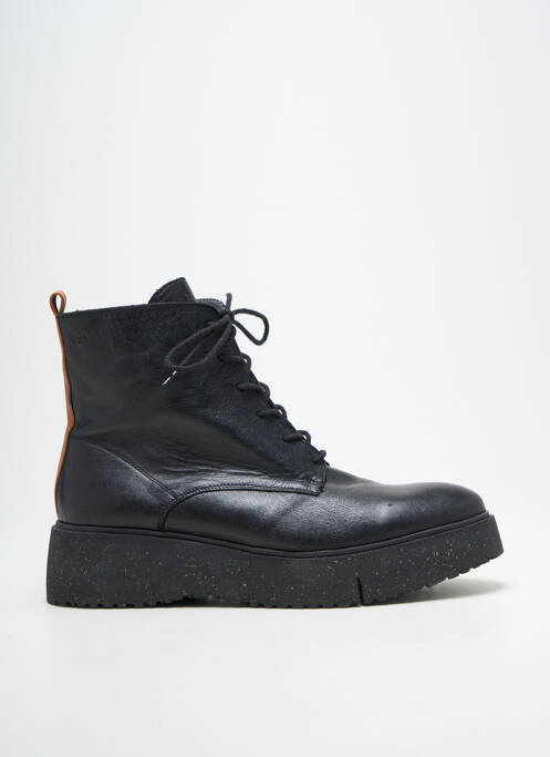 Bottines/boots fermeture zip et lacets talon de 4 à 6cm noir WONDERS GREEN femme