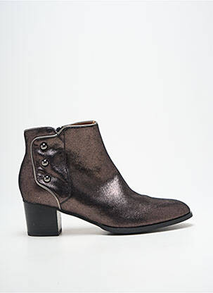 Bottines/boots tissage satiné talon de 4 à 6cm argent MAM'ZELLE femme
