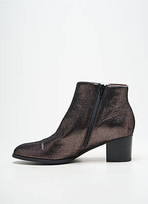 Bottines/boots tissage satiné talon de 4 à 6cm argent MAM'ZELLE femme