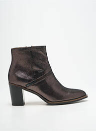 Bottines/boots tissage satiné talon de 7 à 9cm argent MAM'ZELLE femme