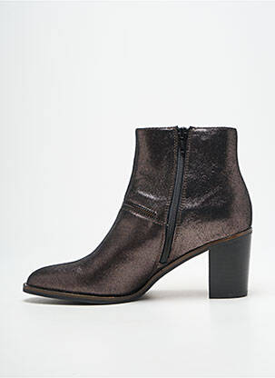 Bottines/boots tissage satiné talon de 7 à 9cm argent MAM'ZELLE femme