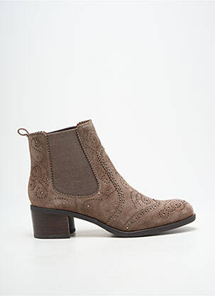 Bottines/boots tissage satiné talon de 4 à 6cm gris MAM'ZELLE femme