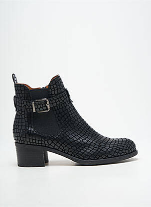 Bottines/boots tissage satiné talon de 4 à 6cm noir MAM'ZELLE femme