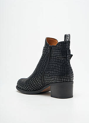 Bottines/boots tissage satiné talon de 4 à 6cm noir MAM'ZELLE femme