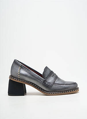 Mocassins tissage satiné talon de 4 à 6cm argent JOSE SAENZ femme