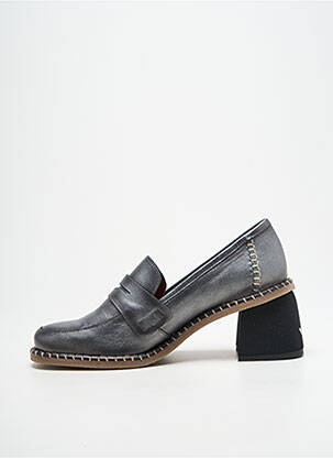 Mocassins tissage satiné talon de 4 à 6cm argent JOSE SAENZ femme